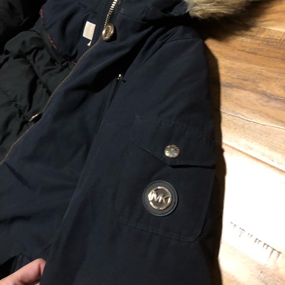 Michael Kors Coat Faux-fur-hood Size M - Picture 6 of 6